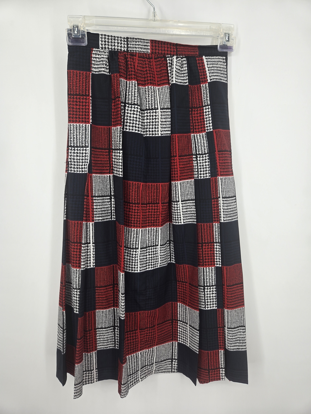 Jaeger Vintage Plaid Midi Patchwork Secretary Skirt Size 10 (6741)